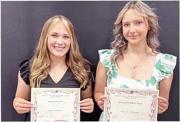 Kelsi Scheihing (L) and Maggie High (R) were named recipients of the Doris Lewis Cupp Family Memorial Scholarship for 2024